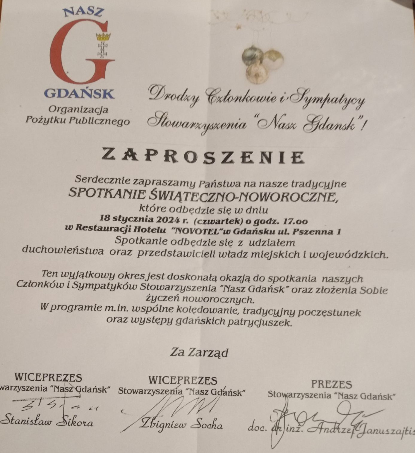 SNG spotkanie oplatkowe styczen 2024 skan